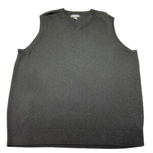Nordstrom Mens 100% Merino Wool Pullover Vest Size XL Black Office Business